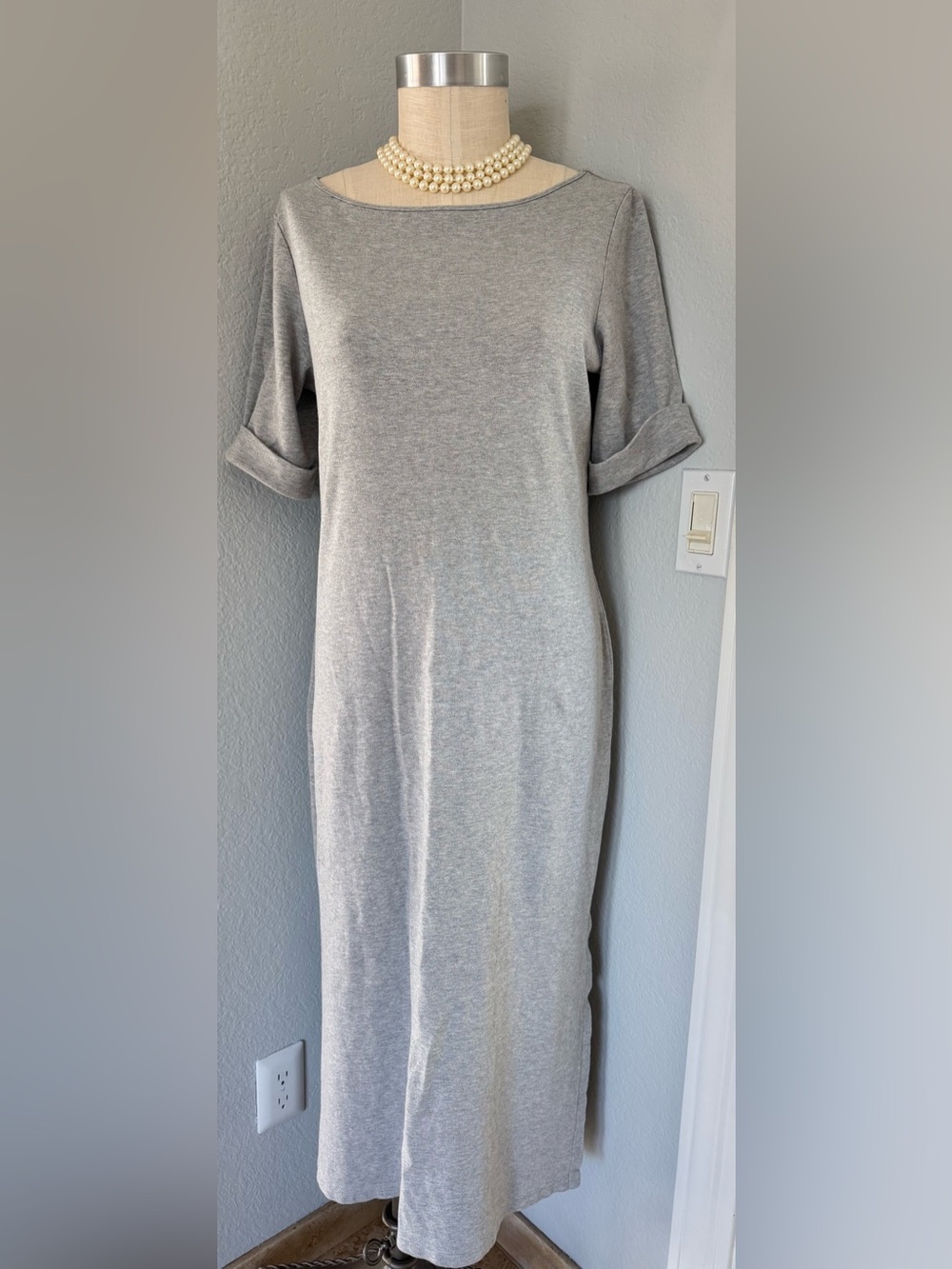 100% Cotton New York & Co Heather Grey Maxi